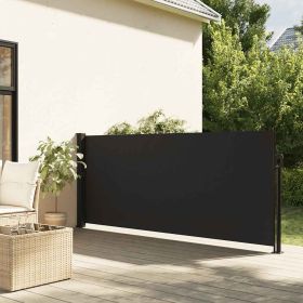 Retractable Side Awning Black 39.4"x196.9"