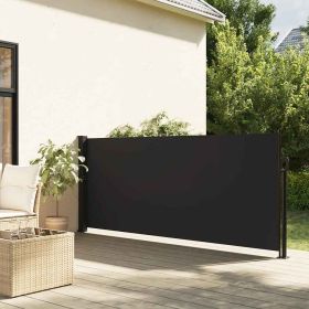 Retractable Side Awning Black 47.2"x196.9"