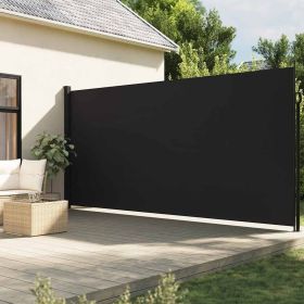 Retractable Side Awning Black 86.6"x118.1"