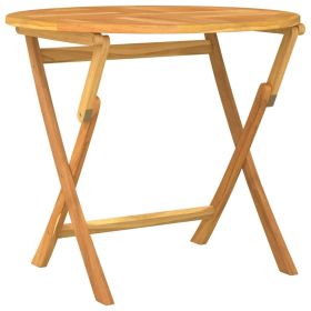 Folding Patio Table 33.5"x29.9" Solid Teak Wood