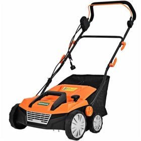 15" Electric Lawn Dethatcher w/ 50L Collection Bag Orange