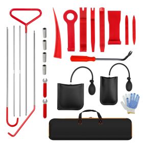 Stainless steel hybrid fifth wheel pin puller, 68-inch hook J-hook, 25-piece automotive tool set