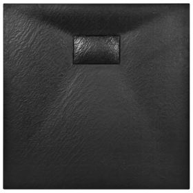 vidaXL Shower Base Tray SMC Black 31.5"x31.5" (Option: as picture)