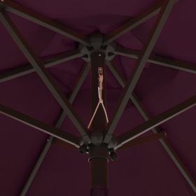 vidaXL Garden Parasol with LED Lights Bordeaux Red 78.7"x83.1" Aluminum (Option: as picture)