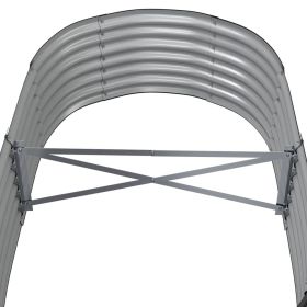 vidaXL Garden Raised Bed Powder-coated Steel 152x80x36 cm Anthracite (Option: as picture)