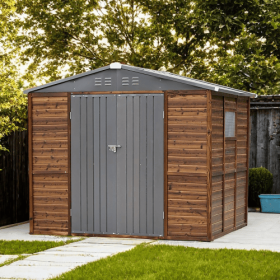 6x8FT Iron-Wood Combination Tool Shed  A Perfect Blend Of Nature And Functionality (Option: Wood)