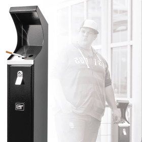 Standing Cigarette Butt Receptacle For Outside, Outdoor Cigarette Butt Disposal, Ashtray For Outside Patioto, Avoid Discarding Cigarette Butts, B (Color: Black)