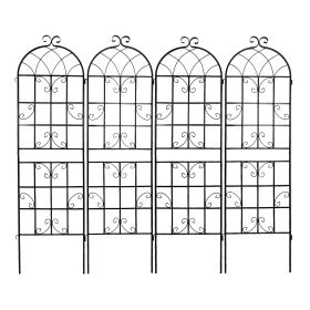 2-Pack Metal Garden Trellis 71x19.7Rustproof For Climbing Plants Outdoor (Color: Black)