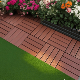 Plastic Interlocking Deck Tiles,44 Pack Patio Deck Tiles,12x12 Square Waterproof Outdoor All Weather Use, Outdoor And Indoor Patio Decking Tiles (Option: Style3)