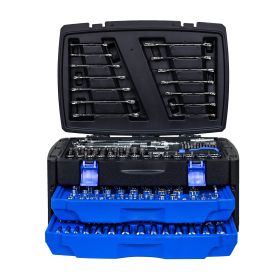 Black Hand Tool Box, Including Tool Set 266 Pieces (Option: Blue Black)