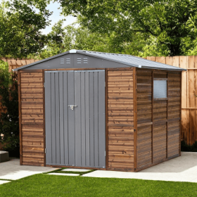 8x8FT Iron-Wood Combination Tool Shed  A Perfect Blend Of Nature And Functionality (Option: Wood)