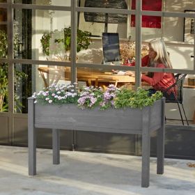 Outdoor Gardening Solid Wood Planting Box (Option: Gray)