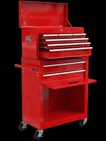 High Capacity Rolling Tool Box With Wheels And Drawers, 8 Drawer Tool Storage Cabinet (Color: Red)