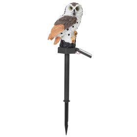 Solar Powered Owl Garden Light IP65 Waterproof LED Owl Landscape Lamp Decorative Lawn Lights (Color: BROWN)