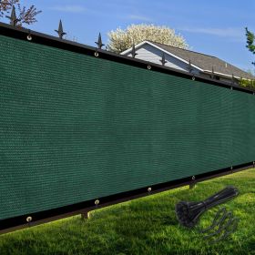Artpuch Privacy Fence Screen Dark Green Customized Outdoor Mesh Panels for Backyard, Balcony,Patio,Construction Site with Zip Ties (Color: Dark Green, size: 4x60 ft)