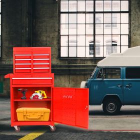Metal Tool Storage Cabinets (Color: Red)