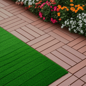 Plastic Interlocking Deck Tiles,44 Pack Patio Deck Tiles,12x12 Square Waterproof Outdoor All Weather Use, Outdoor And Indoor Patio Decking Tiles (Option: Style2)
