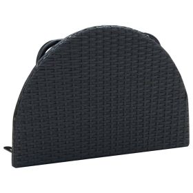 vidaXL Balcony Table 23.6"x23.6"x12.5" Black Poly Rattan (Option: as picture)