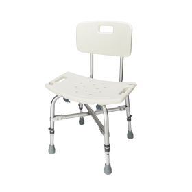 Bathroom Safety Shower Tub Heavy Duty Aluminium Alloy Bath Chair Bench with Back White (Option: as picture)