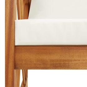 vidaXL Patio Bench with Cushions 46.9" Solid Acacia Wood (Option: as picture)