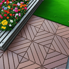 Plastic Interlocking Deck Tiles,44 Pack Patio Deck Tiles,12x12 Square Waterproof Outdoor All Weather Use, Outdoor And Indoor Patio Decking Tiles (Option: Style1)