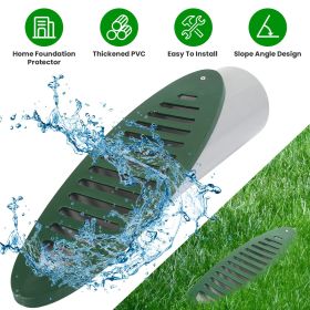 4Inch Green Angled Yard Drainage Pipe With Sloped Grate Yard Drain Emitter For Sump Discharge Downspout Extensions Inlet Outlet Yard Drain Compat (Color: Green)