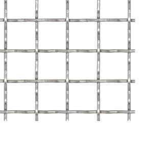 vidaXL Crimped Garden Wire Fence Stainless Steel 19.7"x19.7" 0.4"x0.4"x0.1" (Option: as picture)